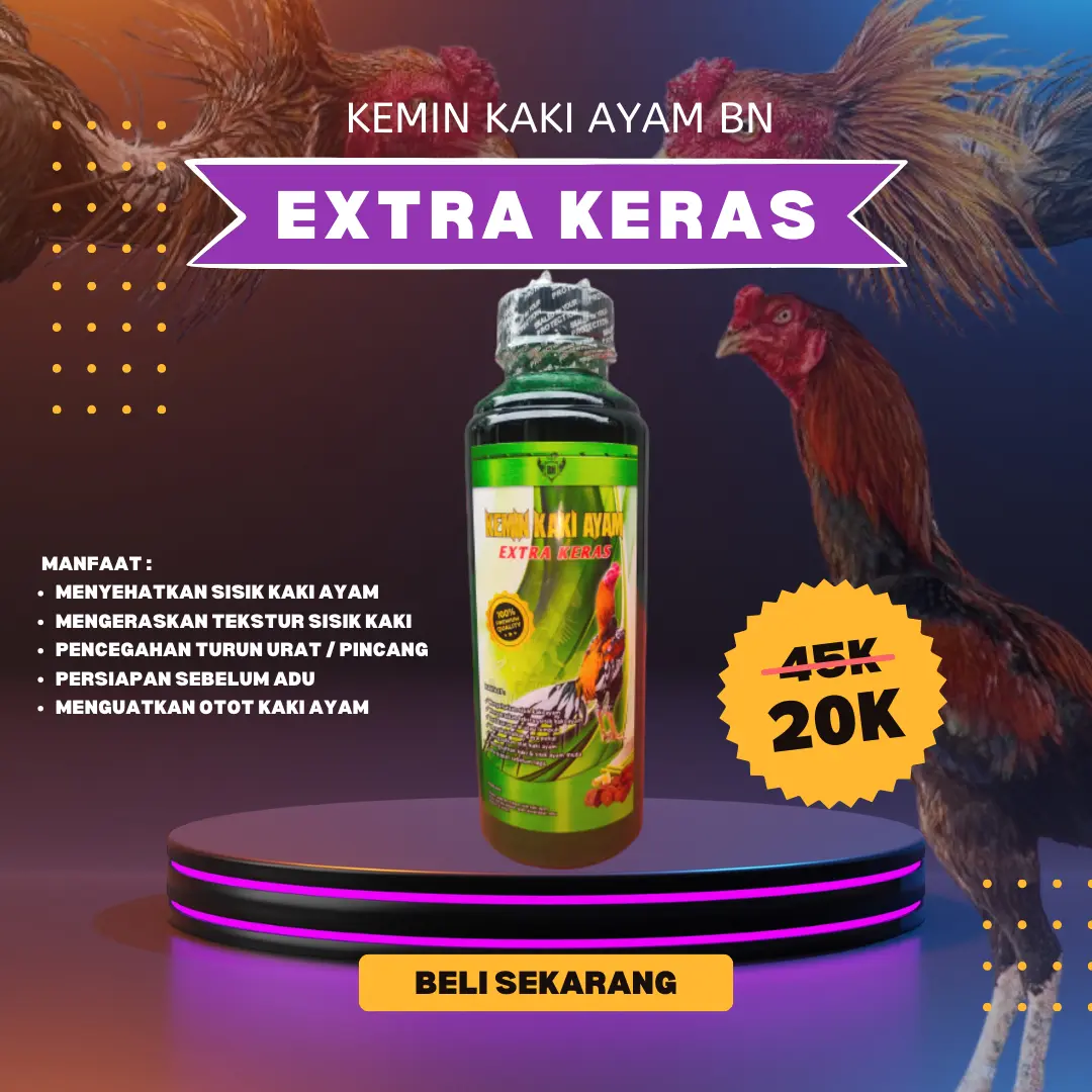 KEMIN KAKI AYAM GETAH GAMBIR SUPER --> untuk memperkuat sisik kaki ayam & mencegah turun urat