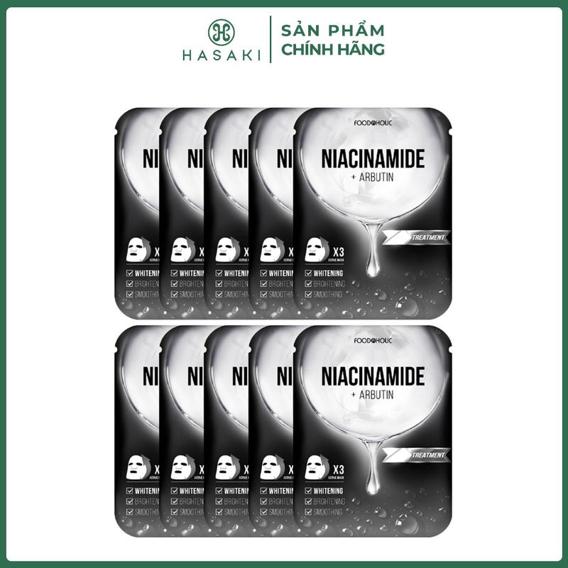 Combo 10 Mặt Nạ Foodaholic Niacinamide Hỗ Trợ Dưỡng Sáng Căng Bóng Da 23ml | HASAKI BEAUTY