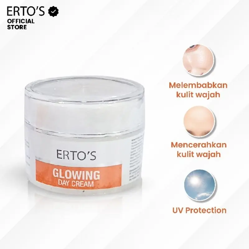 Ertos Glowing Day Cream Semua Jenis Kulit Hitam Mencerahkan Perawatan Wajah 7