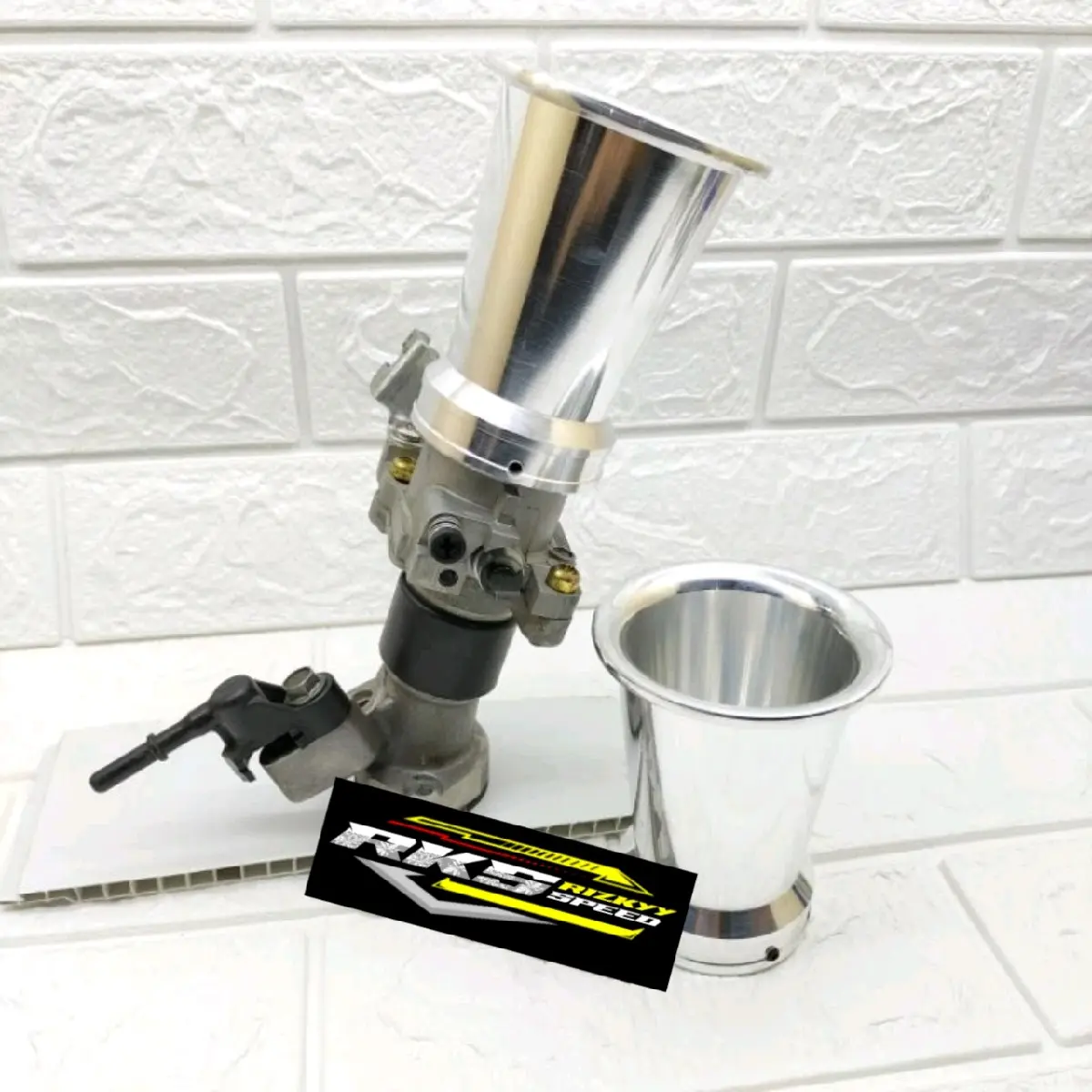 Velocity corong TB Throttle body racing ukuran 28 30 32 34 36 38 40 42 Universal Bahan Terbuat dari Alumunium CNC Bisa Di Anodize Diameter Corong 47,5mm Panjang Corong 9.5CM Motorcycle