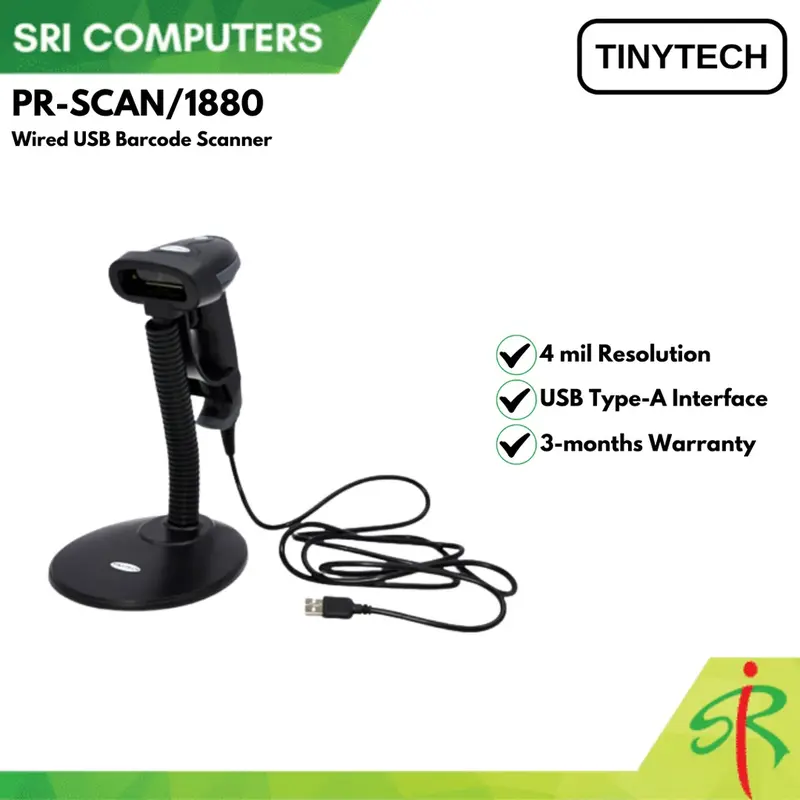 Tinytech PR-SCAN/1880 Wired USB Barcode Scanner [3-MONTHS WARRANTY ...