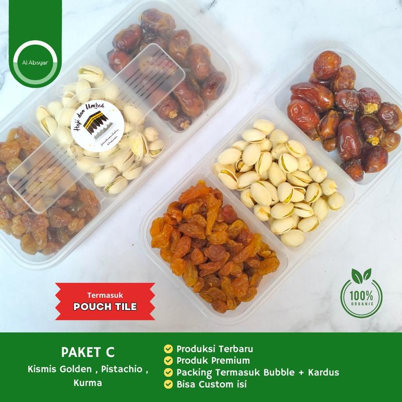 Paket Oleh-Oleh Haji dan Umroh Sekat 3 Hampers Premium Almond Coklat Gift 3