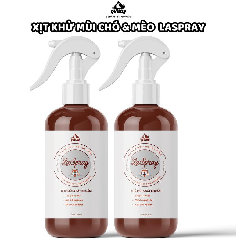  Combo 2 Bình Xịt Khử Mùi Khử Khuẩn Cho Mèo Chó Thỏ Sóc,....  500ml LaSpray Petlux Khử mùi Nước Tiểu Chậu Cát Loại Bỏ Nấm Mốc & Vi Khuẩn Vệ Sinh Chuồng Trại - An Toàn Cho Thú Cưng & Người Sử Dụng 