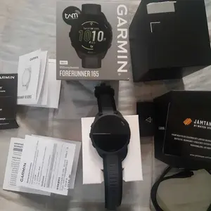 Jam Tangan Pria Garmin Forerunner 165 010-02863-AA Smartwatch Digital Dial Black Slate Grey Silicone Strap