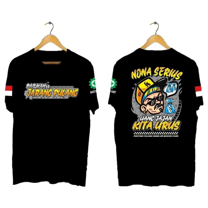Kaos Pria Pasukan Jarang Pulang Simple Premium 100% Katun Combed 30s - Baju, Reguler Fit - Lembut - Sablon, Panjang Tshirt Distro Jepang Anime Outdoor cotton 1