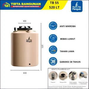 PENGUIN TB 55 TANGKI AIR TOREN GENERAL TANK PENYIMPANAN PENAMPUNGAN AIR CAMPING 520 LITER