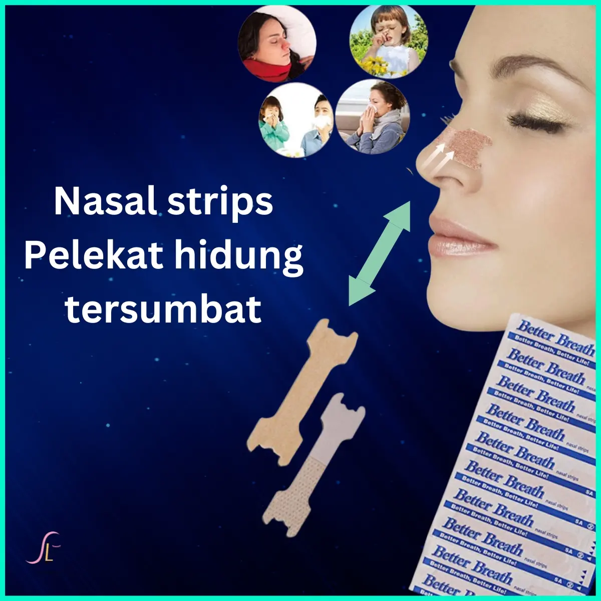 Nasal Strips anti snore pelekat hidung tersumbat breath strips anti dengkur stop snore sleep aid nafas anti dengkuran aid penyegarhidung Pelekat Hidung Anti Dengkur Nasal Strips Breath Strips Sleep Aid Treatment