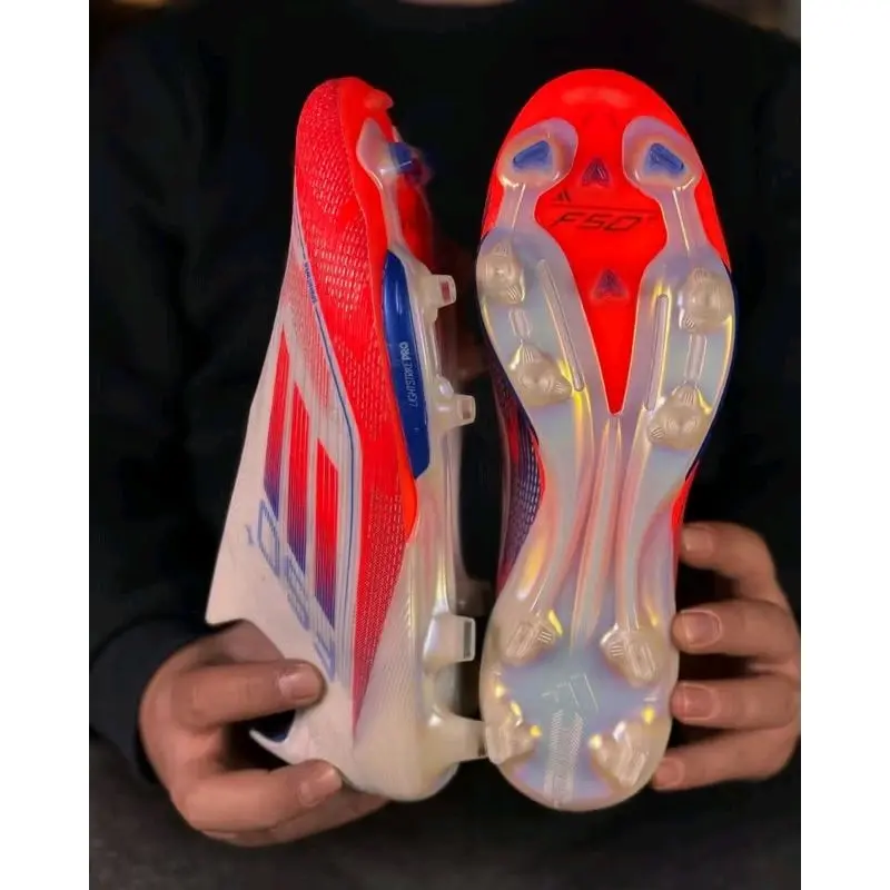Sepatu Bola Adizero F50 + White Red Blue