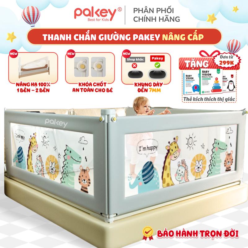   Ưu Đãi Sốc  Thanh Chắn Giường Pakey Họa Tiết Xinh Xắn Cho Bé Thanh Chặn Giường Nâng Hạ 2 Bên Tiện Lợi  Bảo Vệ Bé An Toàn Cố Định Siêu Chắc Chắn 