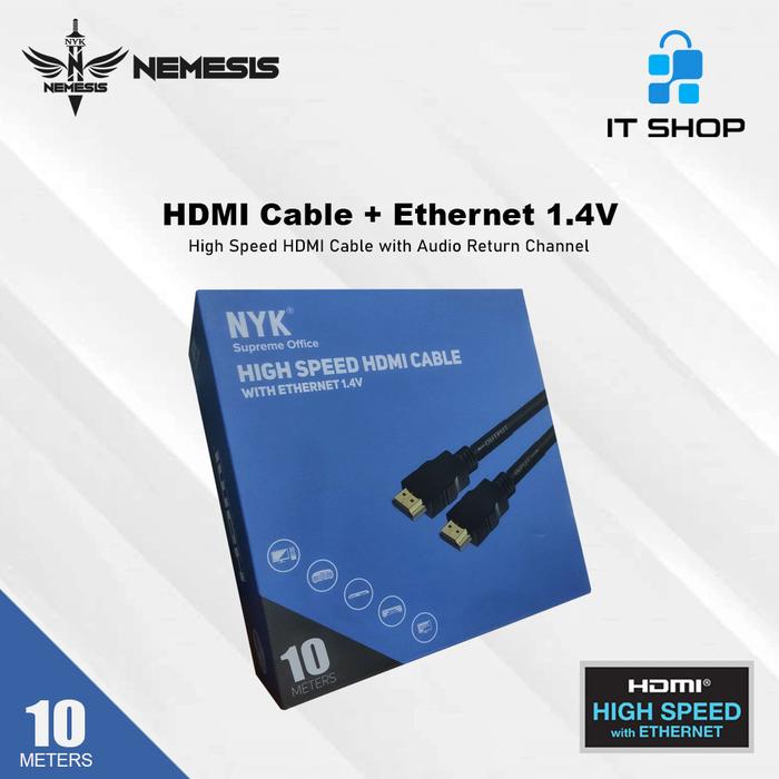 Gambar NYK Cable HDMI with Ethernet 1,4V - 10M dari ITShop Online Kota Malang Tokopedia