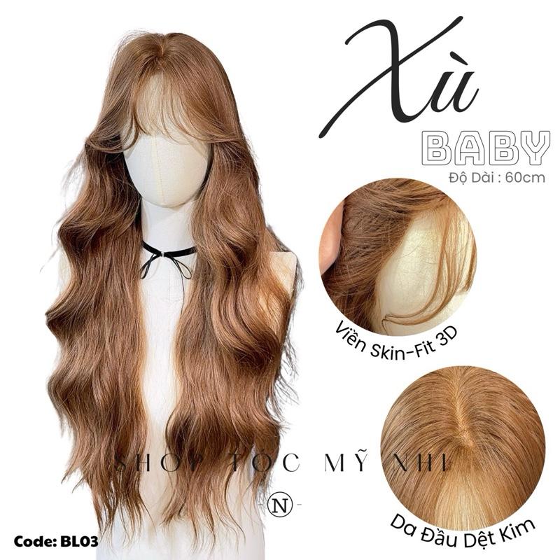  <<MỞ BÁN>> Tóc Giả Mỹ Nhi Xù Sóng Mái Thưa Bio-Lace 3D BL03  Viền Da Sinh Học Skin-Fit  Không Cần Dán Keo 