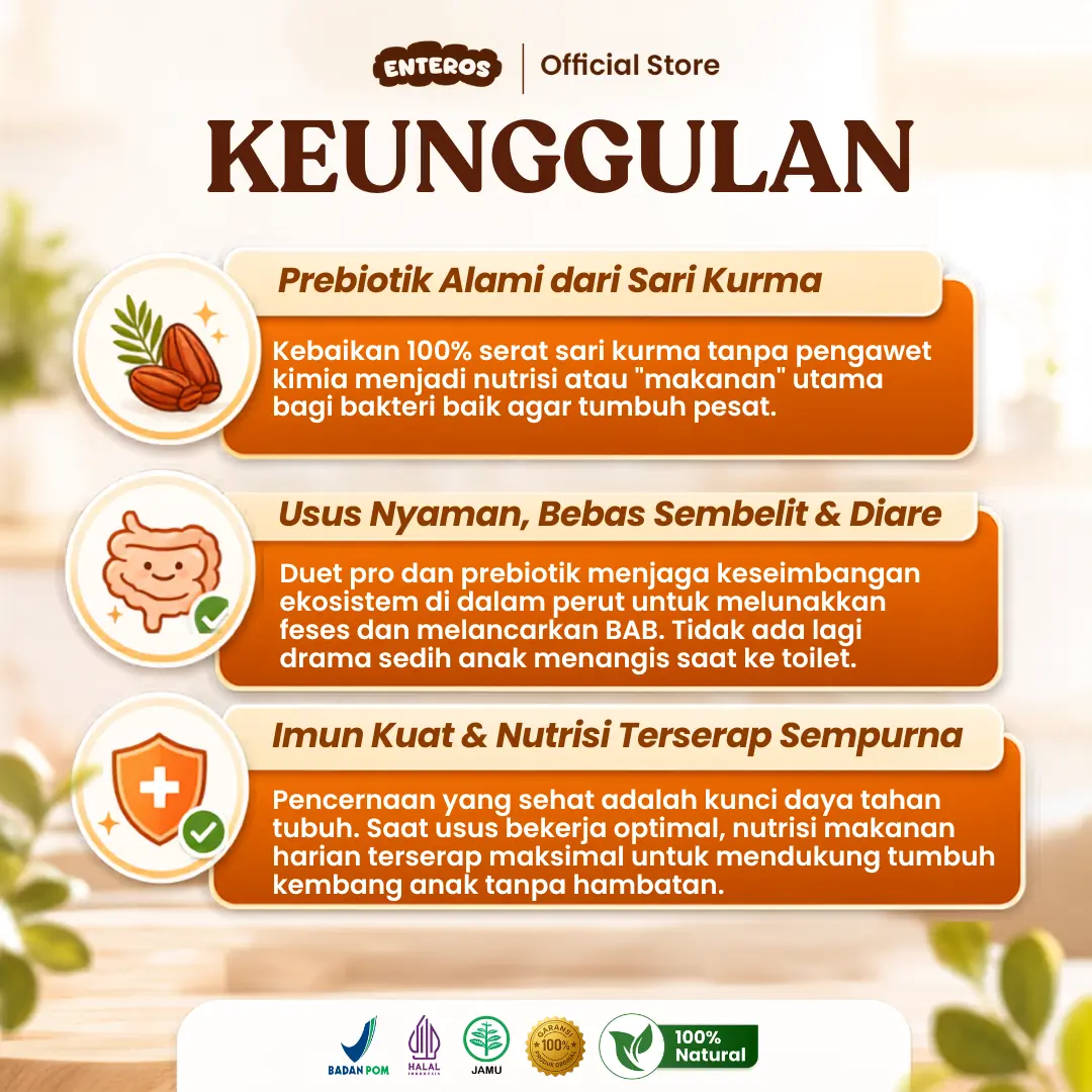 Enteros - Suplemen Nafsu Makan Anak 130ml | Halal & BPOM