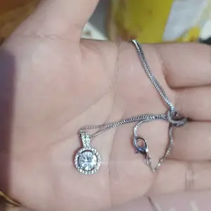 Beauty Jewelry, [45cm dan 60cm] Kalung Wanita Titanium Import Kalung Itali Liontin Full Permata Solitaire Kulit Perhiasan