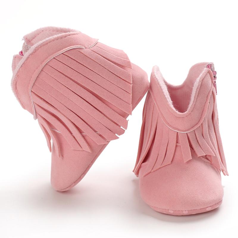 Product Introduction of Autumn and Winter Classic Tassel Baby Boots for Infants and Toddlers Soft Sole Warm Learning Shoes 26