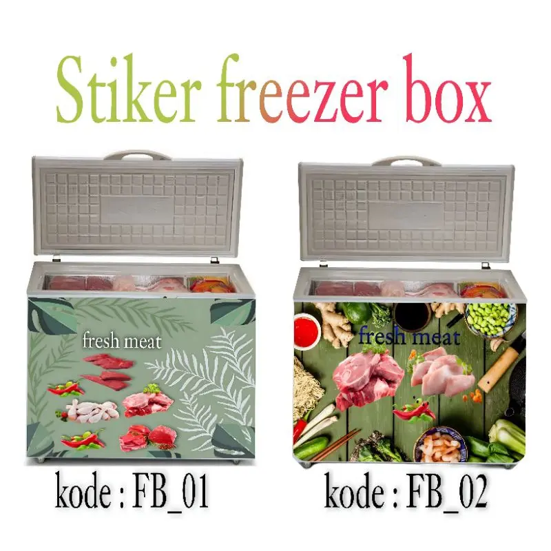 Stiker freezer motif daging segar. 0