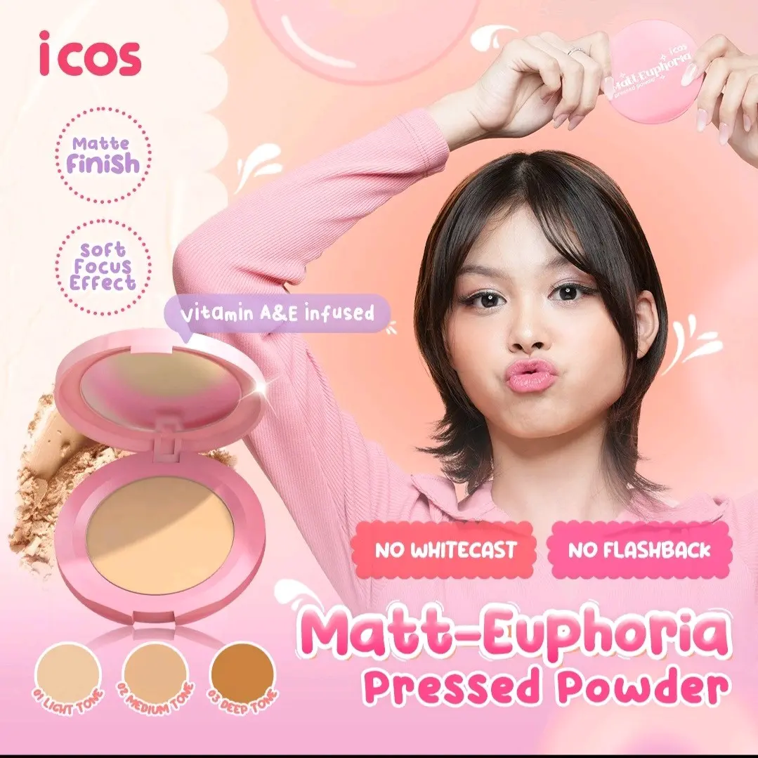 Icos Matt-Euphoria Pressed Powder Matte Compact Wajah