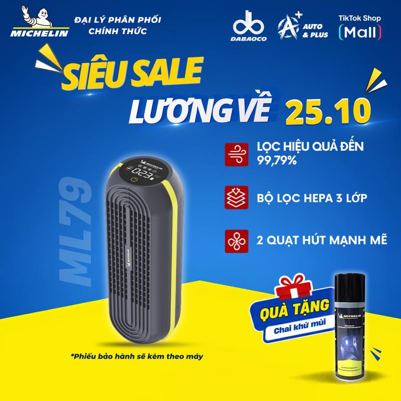 Máy lọc không khí khử mùi ô tô, lõi lọc HEPA lọc bụi mịn - ML79 - Auto&Plus