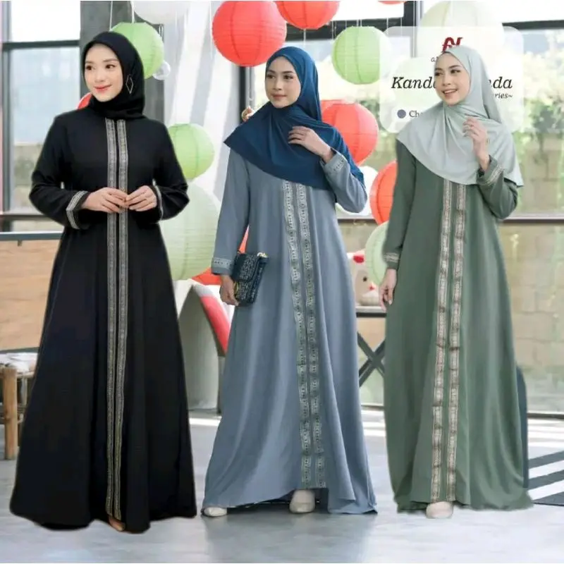 Gamis lebaran Abaya Dubai/Gamis Maxi Jumbo Abaya Renda FF Kekinian/Gamis mewah saudi abaya premium 1