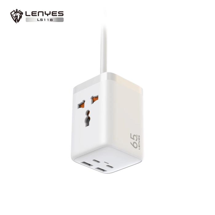 Gambar LENYES LS118 65W GaN Power Strip Fast Charging Socket Listrik With 2 USB + 2 Type C Ports Stop Kontak Adaptor dari LENYES INDONESIA Kota Administrasi Jakarta Pusat Tokopedia