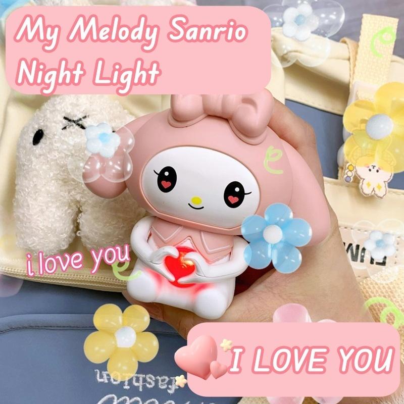 Boneka Bersuara / Boneka Suara I Love You ILY / Hadiah Anniversary Hadiah Valentine / Versi audio 3D Sanrio Moon Night Light Cinamoroll/Lotso/Kuromi/Melody Kawaii Figure Kartun Lampu LED 4