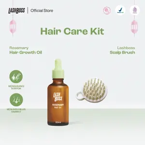 LashBoss Rosemary Oil Hair Growth Oil + Free Scalp Brush - Minyak Penumbuh Rambut dari LashBoss Bantu Cepat Menumbuhkan Perawatan Rambut Rontok Minyak Rambut Hair Serum Hair Oil