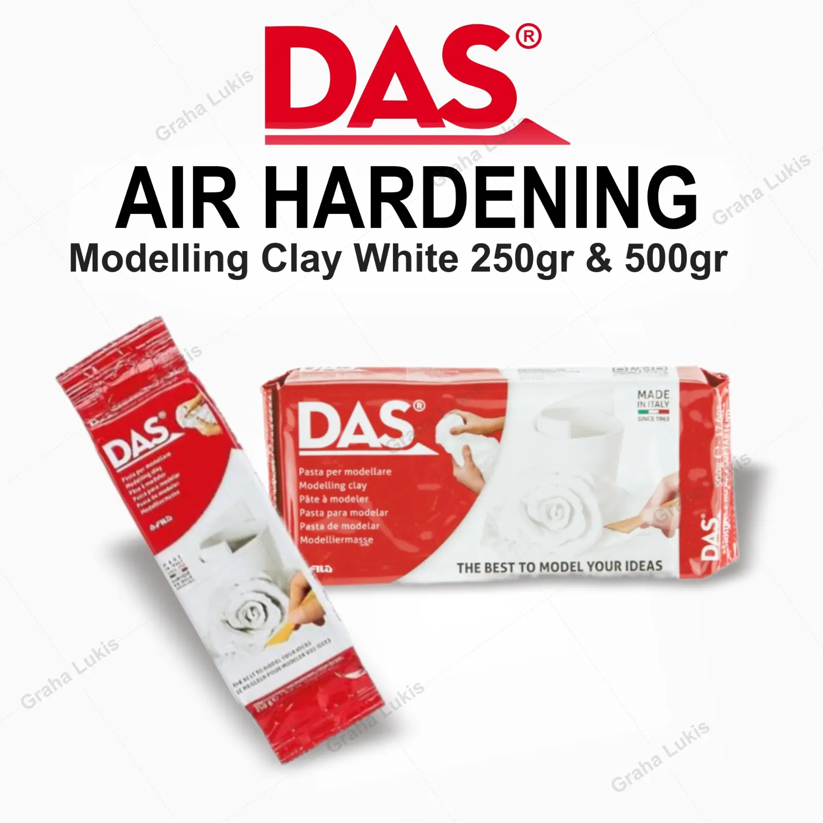 DAS Modelling Air Drying Clay White - 250gr / 500gr - Tanah Liat Putih