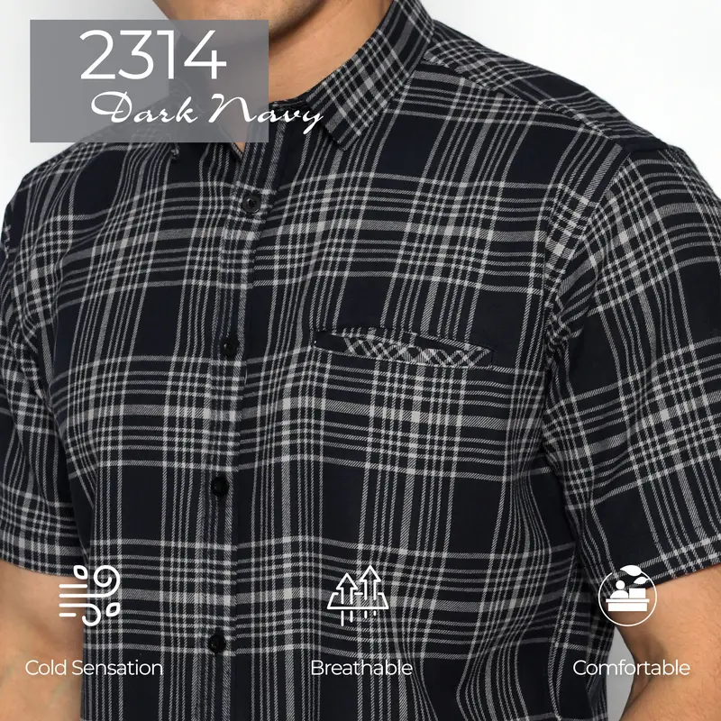 Simple Perfect Baju Kemeja Chicago Pria Lengan Pendek Exclusive Premium Motif Kotak Katun Casual 2