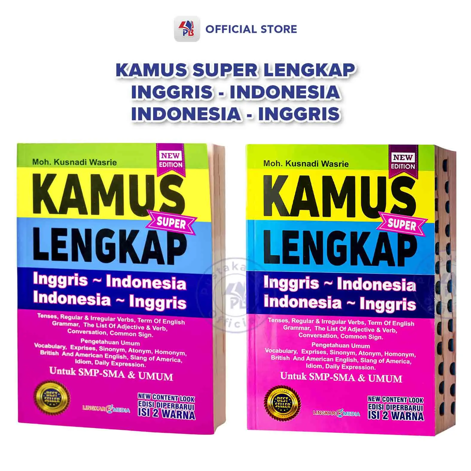 Kamus Bahasa Inggris / Kamus Pelangi Super Lengkap Inggris - Indonesia Indonesia - Inggris Untuk SMP - SMA & Umum SOFT COVER New Edition (Indeks Dan Non Indeks ) / Lingkar Media - LM