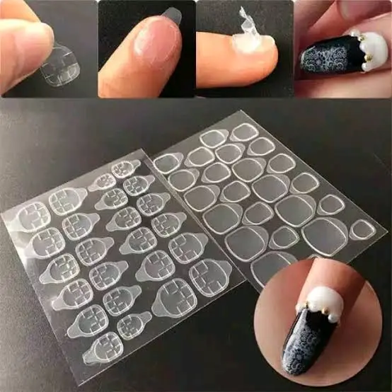 [10 Pack isi 120pcs dan 240 pcs] Lem Kuku Palsu Gel Double Tape High Quality Stiker Lem Kuku Art Nail Polish