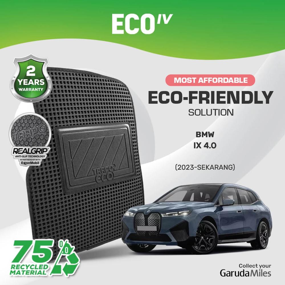 Karpet Mobil Trapo ECO IV BMW iX 4.0 (2023-Sekarang) - Baris 1 & 2, Hitam - Hitam