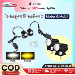 Lampu Laser Mini Motor Terbaru 2025 2 Warna Putih Kuning High Low  Waterproof Anti Hujan  Cahaya Super Terang untuk Motor Bebek Matic  Foglamp LED Sorot Jauh Dekat  Cocok untuk Honda BeAT  Yamaha NMAX  Aksesori Motor Tahan Banting Motorcycle