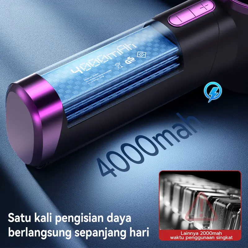 Skylumba Kipas Turbo High Speed Portable Angin Kencang 100 Level Kecepatan Putaran Baling-Baling Logam Angin LED Display FN30E 3