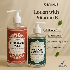 FOR VENUS Sabun Mandi Cair Rose dan Camellia Oil 400ml Bunga Menutrisikan Kulit Melembabkan Vitamin E