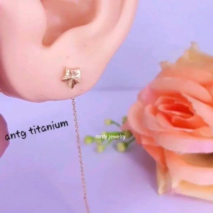 Anting Titanium Juntai style Korea, anting wanita 3