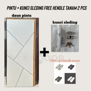 ready pintu geser plus kunci sleding free hendle tanam 2 pcs | pintu kamar sleding pintu sleding