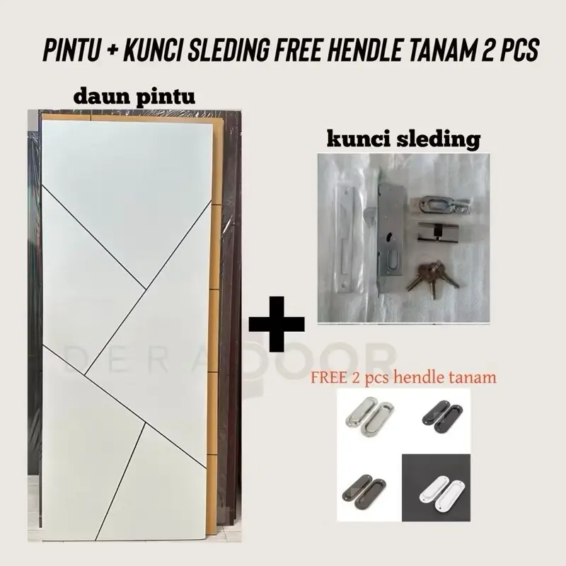ready pintu geser plus kunci sleding free hendle tanam 2 pcs | pintu kamar sleding pintu sleding