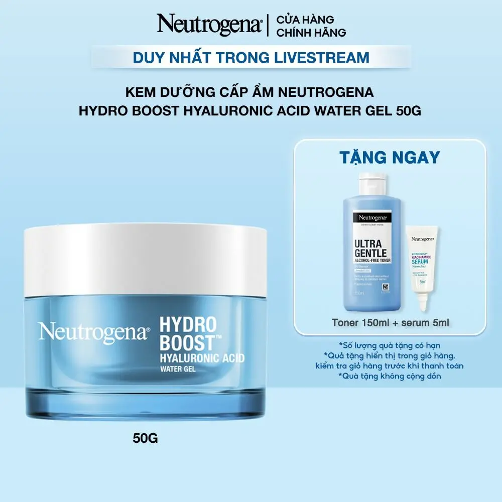 [LS1] Kem dưỡng cấp ẩm Neutrogena Hydro Boost Hyaluronic Acid Water Gel 50G | Skincare Làm Đẹp Da