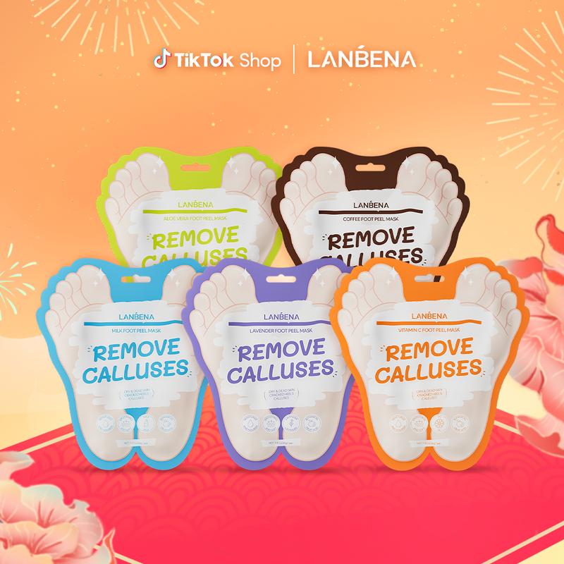 LIVE Mặt Nạ Chân LANBENA Dạng Lột Tế Bào Chết Hỗ Trợ Làm Sáng Đều Màu Da Dưỡng Ẩm Làm Mịn Mờ Nếp Nhăn Làm Sạch Da Chết Làm Dịu Làm Mềm Phục Hồi Cải Thiện Da Khô Nứt Nẻ Giúp Chân Mềm Mại Tươi Sáng 40g