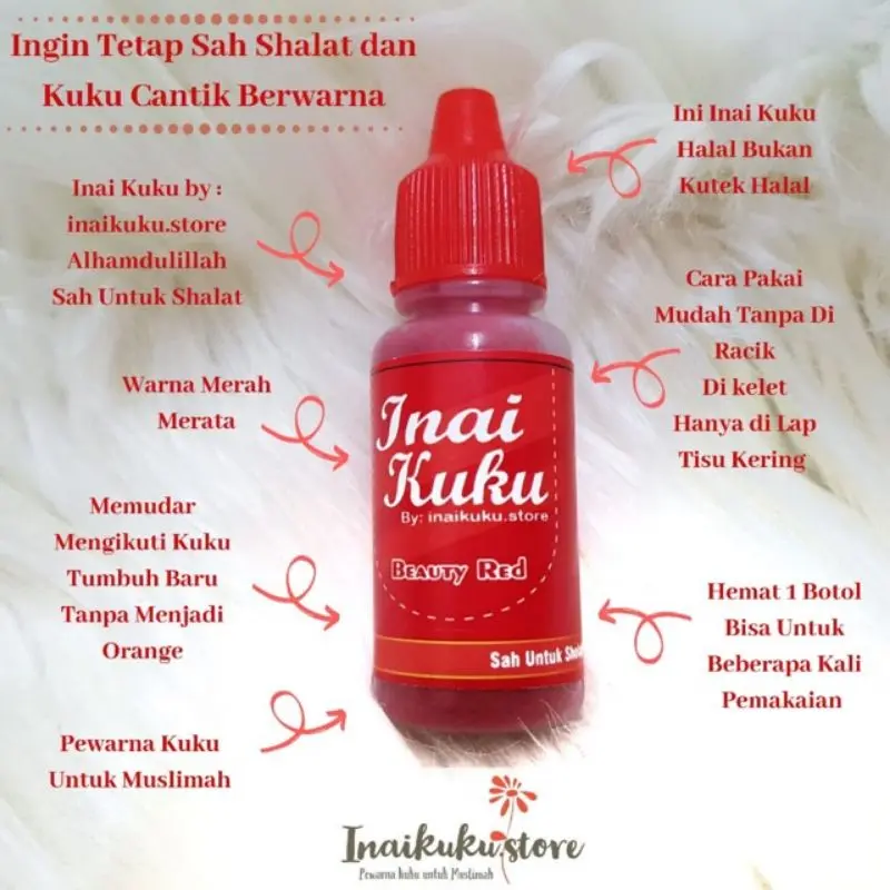 INAI KUKU MUSLIMAH / INAI KUKU HALAL TAHAN LAMA / INAI KUKU BEAUTY MAROON Kutek / Inai Kuku Muslimah Halal Tahan Lama Beauty Maroon Kutek 3
