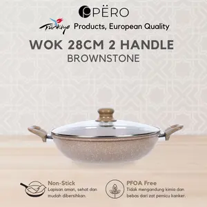 [DELLADELLI] Pero Mercin Wok 28 Cm 2 Handle + LID