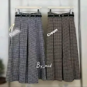 Rok midi wanita wool premium bkk (rok wanita casual)