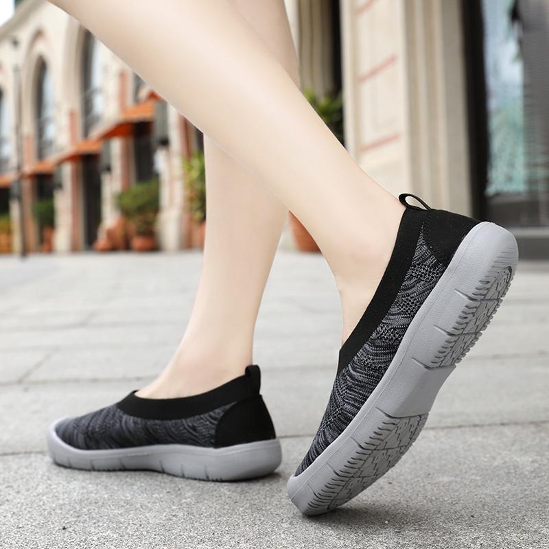 Fashion Wanita Slip-On Flat Nyaman Wanita Sepatu Lari Casual Shoes Sneakers Olahraga 7