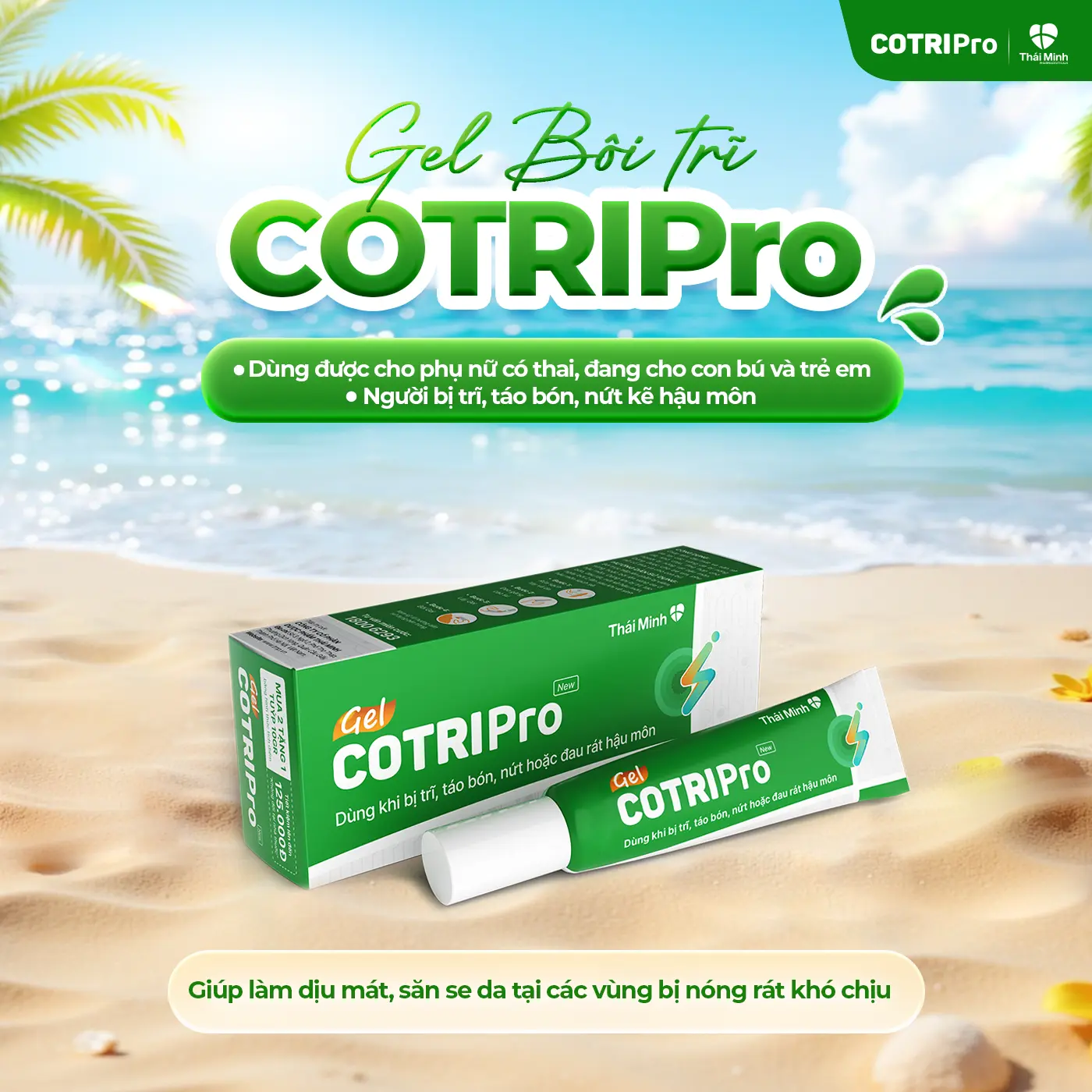 Gel bôi COTRIPro Thái Minh tuýp 25gr - Gel bôi dịu mát, săn se tại các vùng bị nóng rát khó chịu - Shop che tên sản phẩm