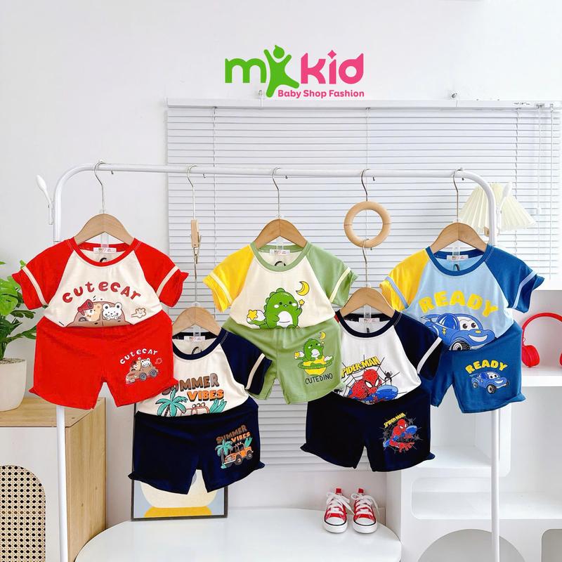 [MKKIDSHOP] Bộ Quần Áo Cộc Tay Cho Bé Trai 9-30KG , Bộ Ngắn Tay hoạ tiết Hoạt Hình dễ thương Chất thun lạnh cho bé mặc nhà, Mặc Ngủ