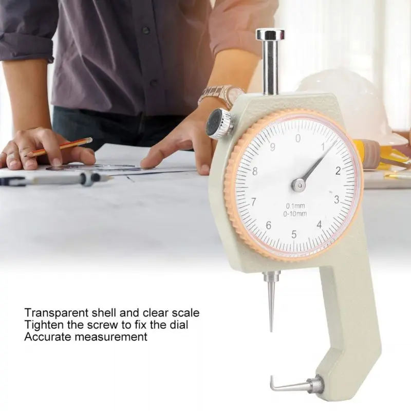 0-10mm Thickness Gauge Resolusi 0.1mm Alat Ukur Ketebalan Kertas Dan Plastik Tester Meter Utk Leather Craft 5