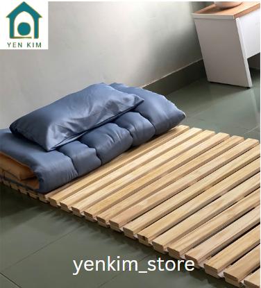Giường cuộn trải sàn thông minh, gỗ thông Mỹ thơm mùi tự nhiên, an toàn cho sức khỏe - BẢO HÀNH 12 THÁNG 2