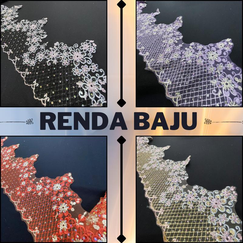 [TERBARU] Renda Baju Bersulam Corak Bunga Ada Batu Kilat - TikTok Shop ...