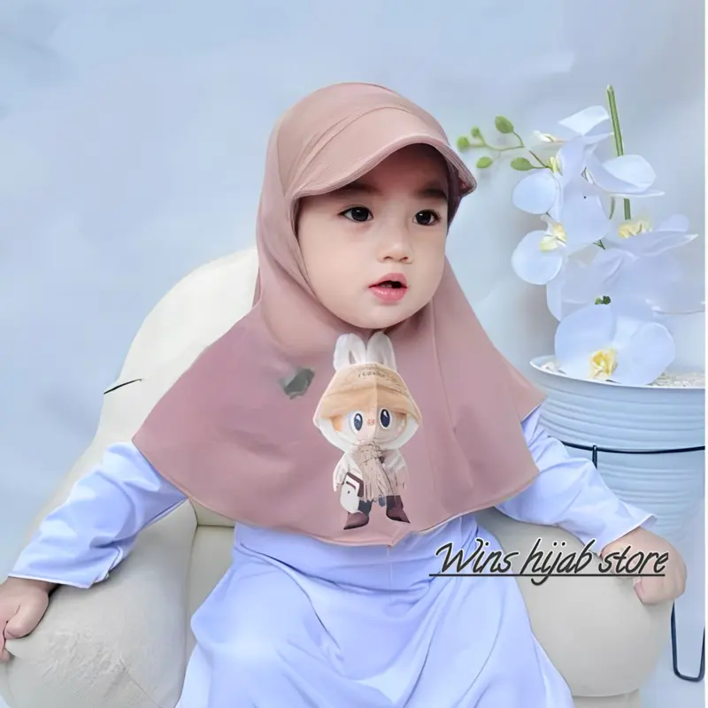 kerudung hijab anak perempuan lucu LABUBU JILTOP BAYI hijab lucu anak terbaru dicuci dengan tangan saja wardah Muslim Nyaman 0