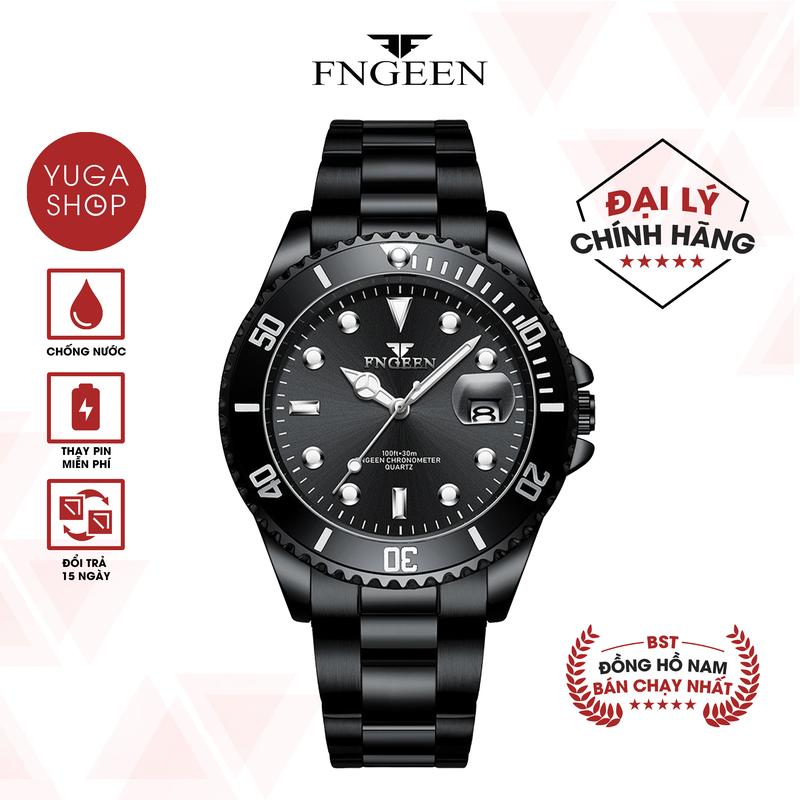 Đồng hồ nam FNGEEN F5 mặt tròn có lịch ngày, dây thép không gỉ, TẶNG DỤNG CỤ CẮT DÂY, HỘP ĐỒNG HỒ, PIN ĐỒNG HỒ DỰ PHÒNG ( SỐ LƯỢNG QUÀ TẶNG CÓ HẠN )