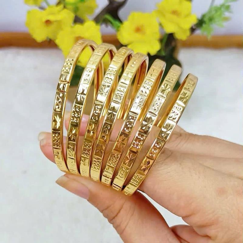  Lokalo - 07 chiếc Vòng Ximen lõi Titan Khoá Vàng Chạm Sao Đeo Siêu Bền Cực Đẹp Size N48-N56 Sang Chảnh Cho Nữ Từ 42kg Đến 90kg 